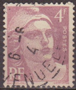 Francia 1945-7 Scott 541A Sello º Basico Marianne 4F France utilisé usado 